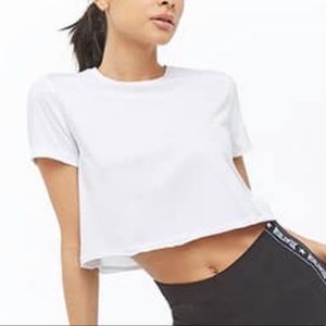 *SOLD*Active white raw hem crop top